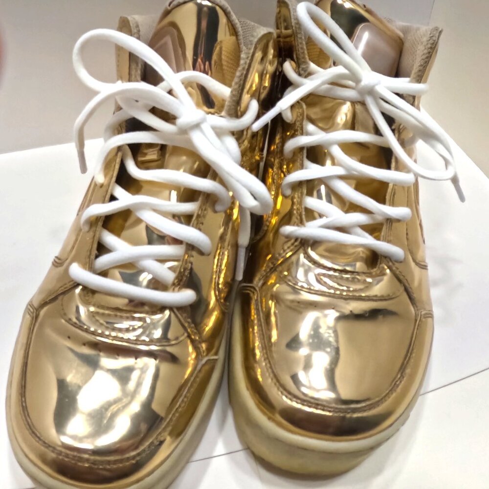 SKECHERS ENERGY LIGHT SNEAKER ATHLETIC SHOE WOMEN SIZE 6 ROSE SHINY GOLD
